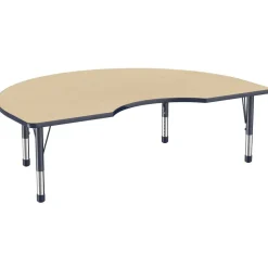 48" x 72" Kidney Activity Table with Adjustable Chunky Legs - Maple/Navy