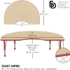 48" x 72" Kidney Activity Table with Adjustable Chunky Legs - Maple/Red