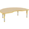 48" x 72" Kidney Activity Table with Adjustable Chunky Legs - Maple/Yellow