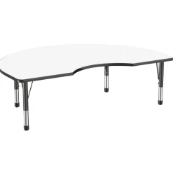 48" x 72" Kidney Dry-Erase Activity Table with Adjustable Chunky Legs - White/Black