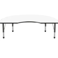48" x 72" Kidney Dry-Erase Activity Table with Adjustable Chunky Legs - White/Black
