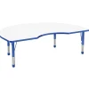 48" x 72" Kidney Dry-Erase Activity Table with Adjustable Chunky Legs - White/Blue