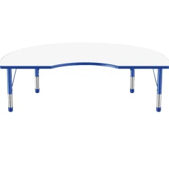 48" x 72" Kidney Dry-Erase Activity Table with Adjustable Chunky Legs - White/Blue