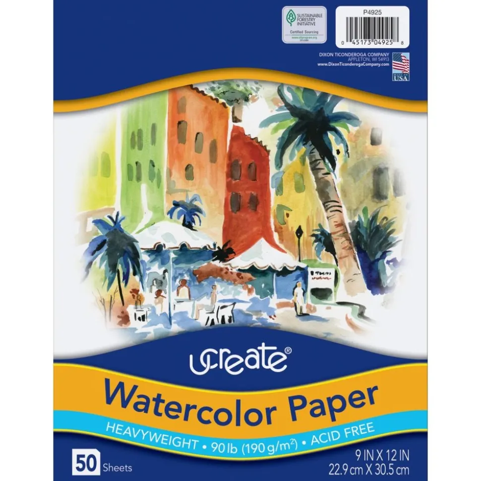 9" x 12" Real Watercolor Paper, 50 Sheets