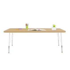 30" x 60" Rectangle Activity Table with Standard Legs - Maple/White