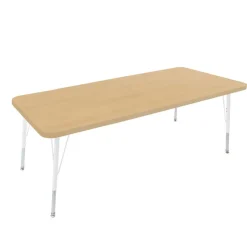 30" x 60" Rectangle Activity Table with Standard Legs - Maple/White