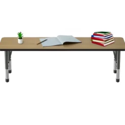 24" x 72" Rectangle Activity Table with Adjustable Chunky Legs - Pasadena Oak/Black