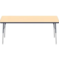 30" x 72" Rectangle Activity Table with Adjustable Swivel Glide Legs - Maple/Navy