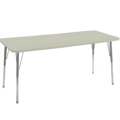 30" x 72" Rectangle Activity Table with Adjustable Swivel Glide Legs - Sanddrift/Silver