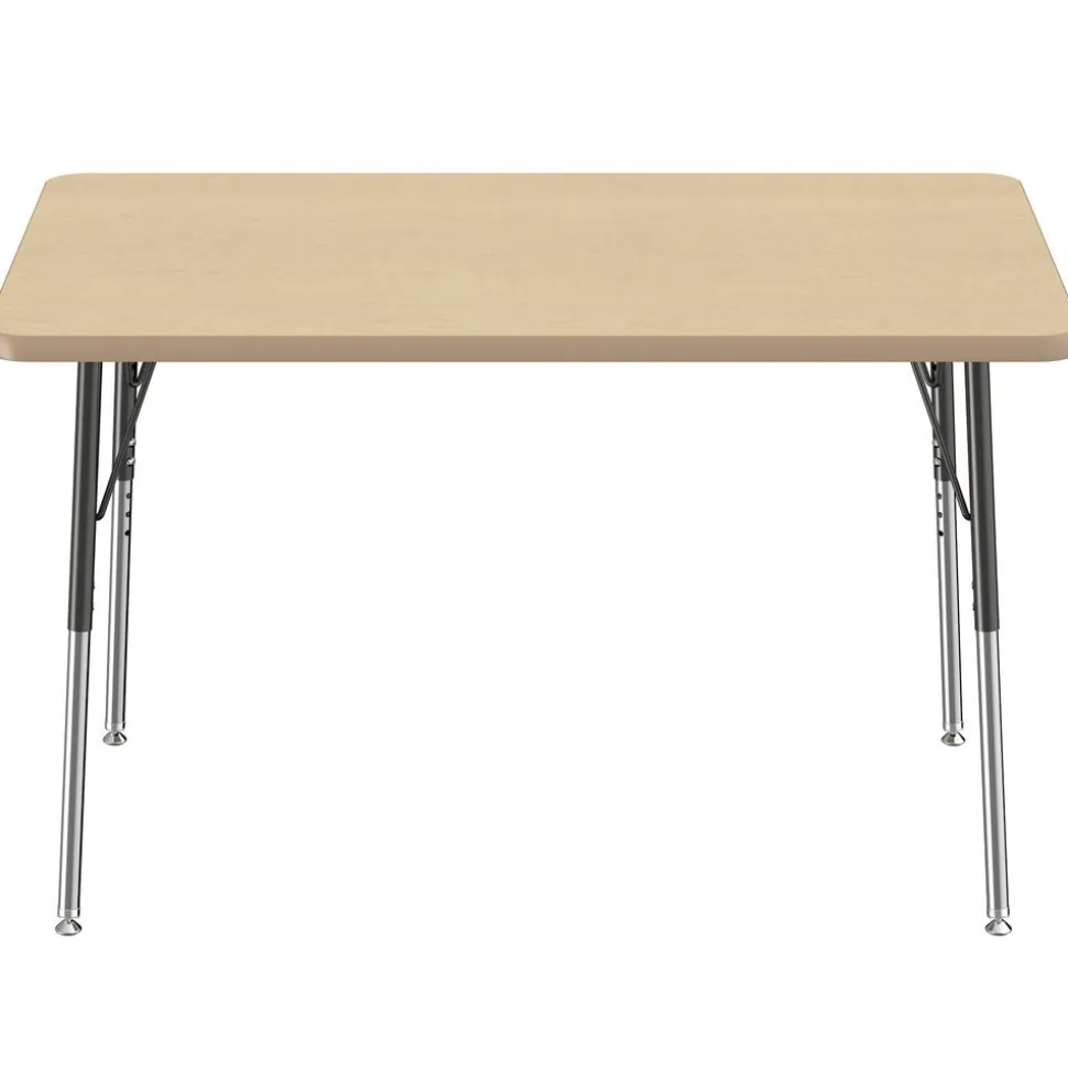 30" x 48" Rectangle Activity Table with Adjustable Swivel Glide Legs - Maple/Maple