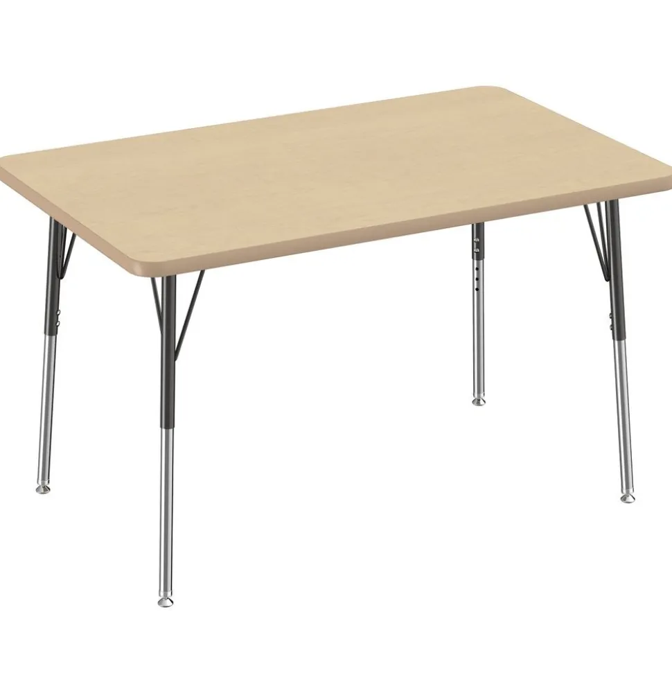 30" x 48" Rectangle Activity Table with Adjustable Swivel Glide Legs - Maple/Maple