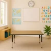 30" x 60" Rectangle Activity Table with Adjustable Chunky Legs - Pasadena Oak/Black