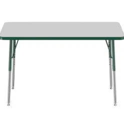 24" x 48" Rectangle Activity Table with Adjustable Swivel Glide Legs - Gray/Green