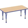 24" x 48" Rectangle Activity Table with Adjustable Chunky Legs - Maple/Blue