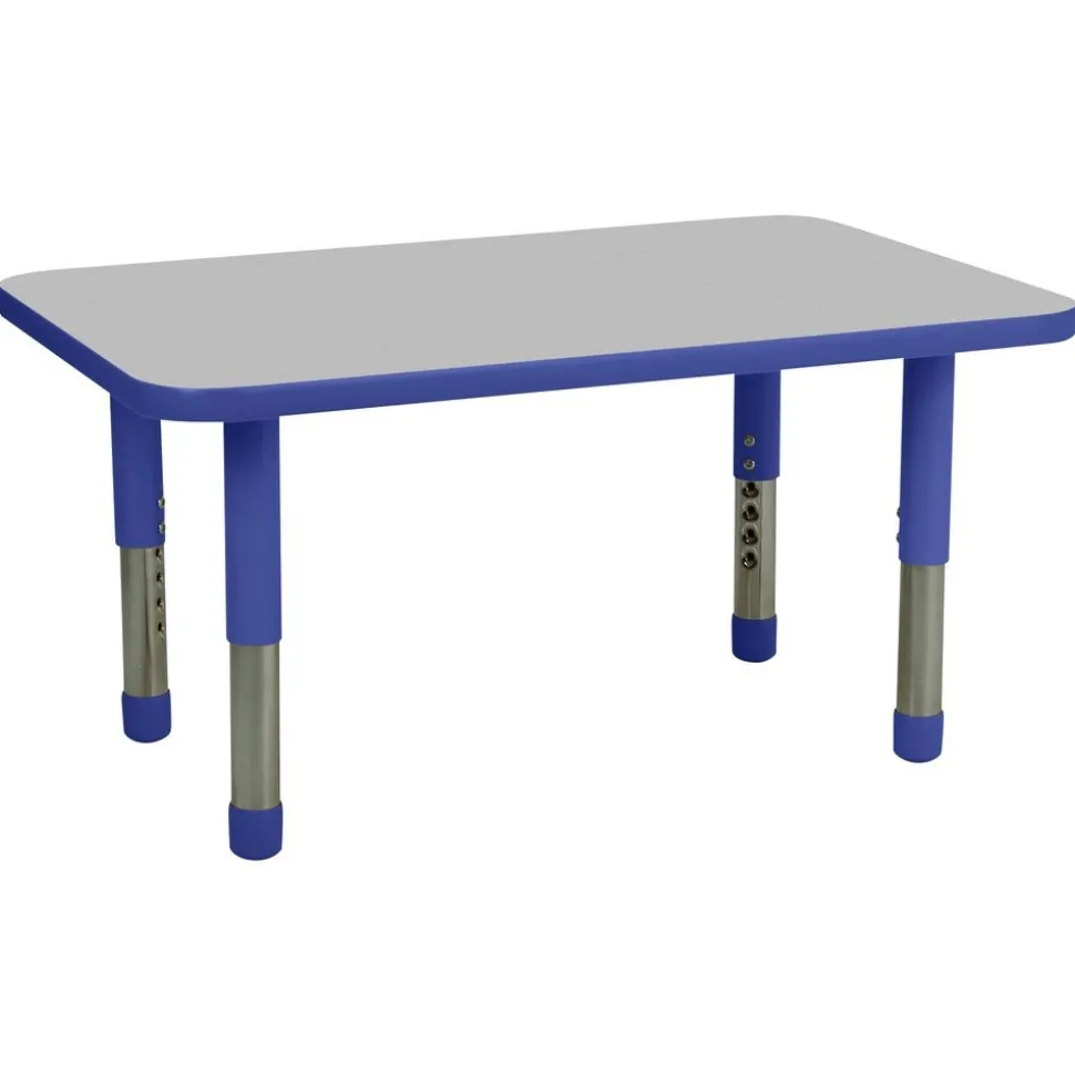 24" x 36" Rectangle Activity Table with Adjustable Tiny Tot Legs - Gray/BLue