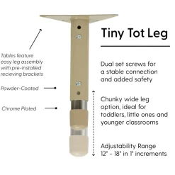 24" x 36" Rectangle Activity Table with Adjustable Tiny Tot Legs - Maple/Maple