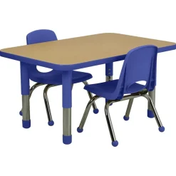 24" x 36" Rectangle Activity Table with Adjustable Tiny Tot Legs - Maple/Blue