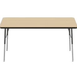 30" x 60" Rectangle Activity Table with Adjustable Swivel Glide Legs - Maple/Black
