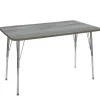 24" x 48" Rectangle Activity Table with Adjustable Swivel Glide Legs - Light Gray Wood/Silver