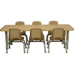 24" x 60" Rectangle Activity Table with Adjustable Tiny Tot Legs - Maple/Maple
