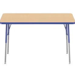 24" x 48" Rectangle Activity Table with Adjustable Swivel Glide Legs - Maple/Blue