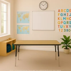 30" x 72" Rectangle Activity Table with Adjustable Chunky Legs - Pasadena Oak/Black