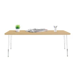 30" x 72" Rectangle La Madera Activity Table with Standard Legs - Maple/White