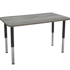 24" x 48" Rectangle La Madera Activity Table with Adjustable Super Legs - Light Gray Wood/Black