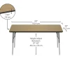 30" x 60" Rectangle Table with Adjustable Swivel Glide Legs - Pasadena Oak/Black