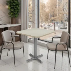 30" x 30" Square Cafe Bistro Table - Sand Drift/Silver