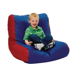 Youth High-Back Beanbag Chair - Red/Blue