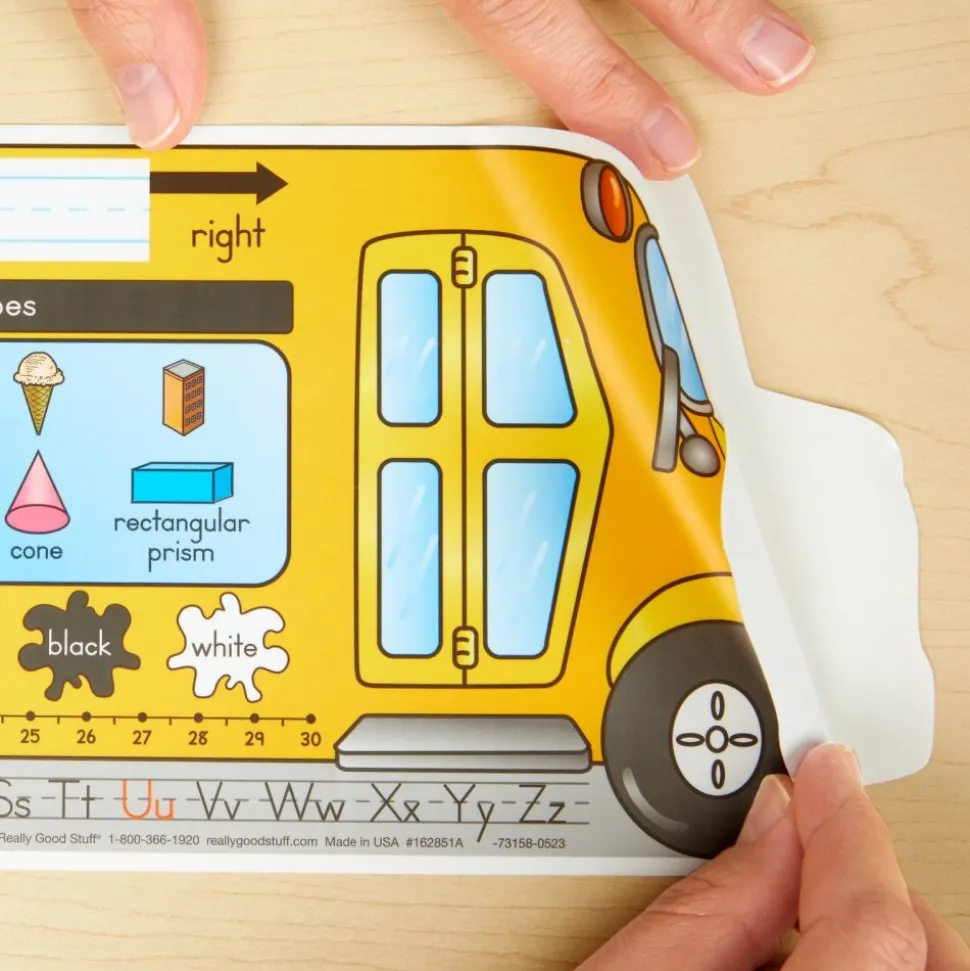 Zaner-Bloser Bus Shaped Self-Adhesive Vinyl Desktop Helpers™ - Set Of 24
