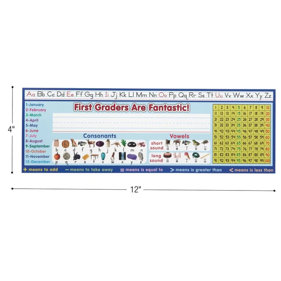 Zaner-Bloser First Grade Two-Sided Cardstock Desktop Helpers™ with Testing Inserts - Set Of 12