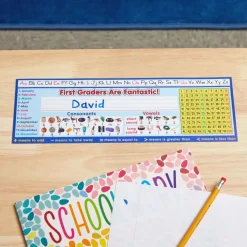 Zaner-Bloser First Grade Two-Sided Cardstock Desktop Helpers™ with Testing Inserts - Set Of 12
