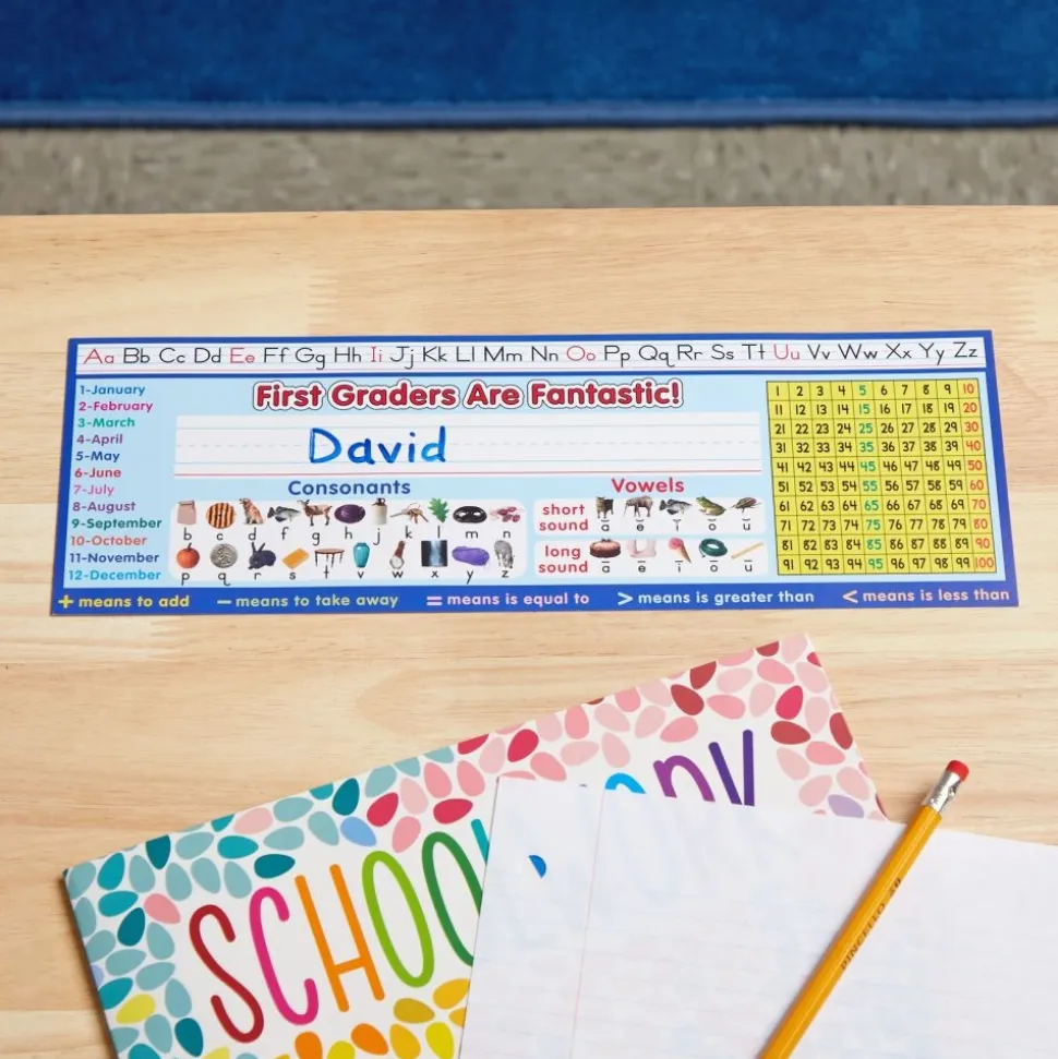 Zaner-Bloser First Grade Two-Sided Cardstock Desktop Helpers™ with Testing Inserts - Set Of 12