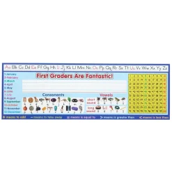 Zaner-Bloser First Grade Two-Sided Cardstock Desktop Helpers™ with Self-Adhesive Sleeves and Testing Inserts - Set Of 12