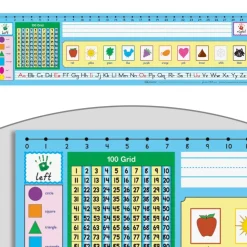 Zaner-Bloser 100-Grid with Number Line Self-Adhesive Vinyl Desktop Helpers™ - Set Of 24