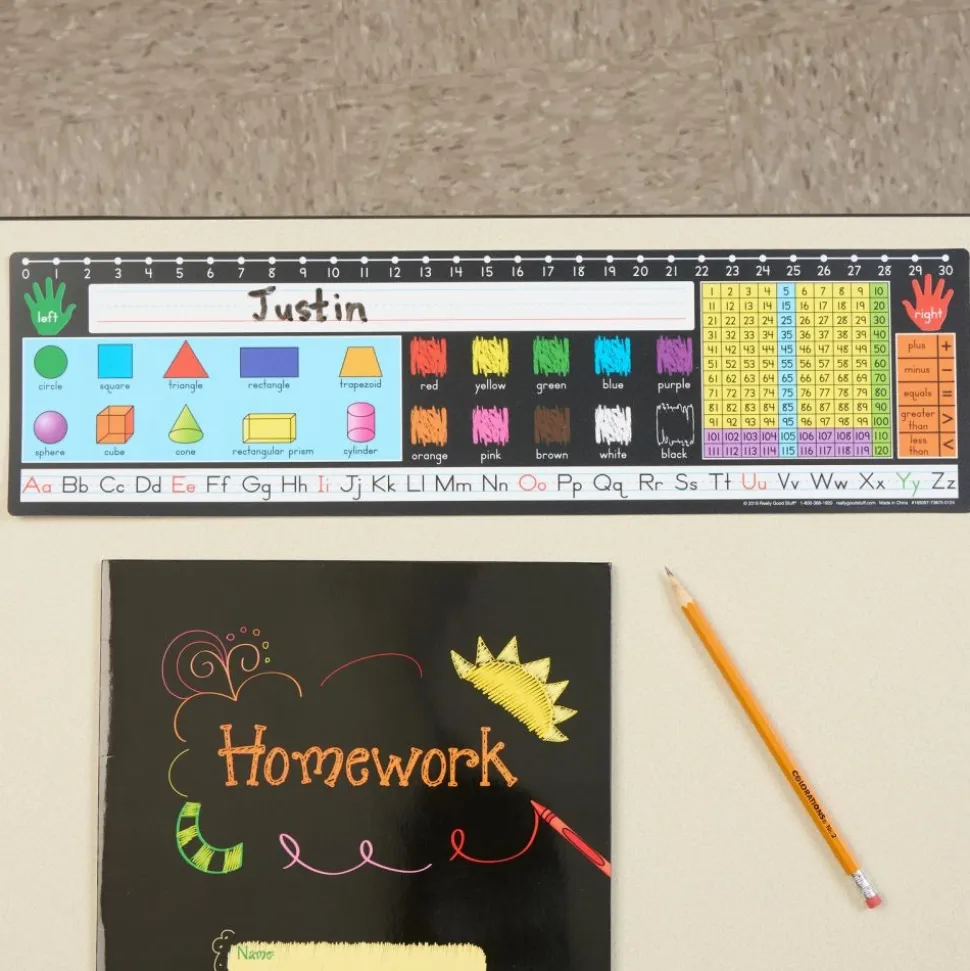 Zaner-Bloser 120 Grid with Number Line Self-Adhesive Deluxe Plastic Desktop Helpers™ - Set Of 24