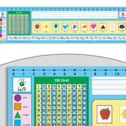 Zaner-Bloser 100 Grid with Number Line Self-Adhesive Deluxe Plastic Desktop Helpers™ - Set Of 24