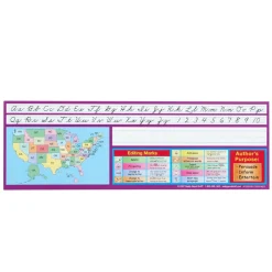 Zaner-Bloser Intermediate Two-Sided Cardstock Desktop Helpers™ with Self-Adhesive Sleeves and Testing Inserts - Set Of 12