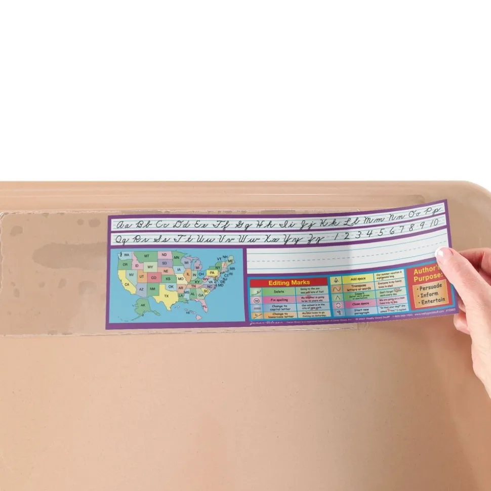 Zaner-Bloser Intermediate Two-Sided Cardstock Desktop Helpers™ with Self-Adhesive Sleeves and Testing Inserts - Set Of 12