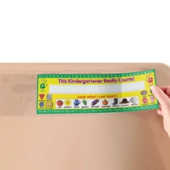Zaner-Bloser Kindergarten Two-Sided Cardstock Desktop Helpers™ with Self-Adhesive Sleeves and Testing Inserts - Set Of 12