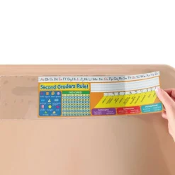 Zaner-Bloser Second Grade Two-Sided Cardstock Desktop Helpers™ with Self-Adhesive Sleeves and Testing Inserts - Set Of 12