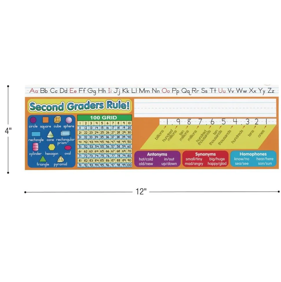 Zaner-Bloser Second Grade Two-Sided Cardstock Desktop Helpers™ with Testing Inserts - Set Of 12