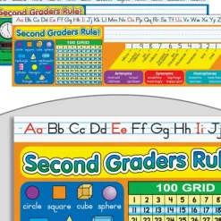 Zaner-Bloser Second Grade Two-Sided Cardstock Desktop Helpers™ with Testing Inserts - Set Of 12