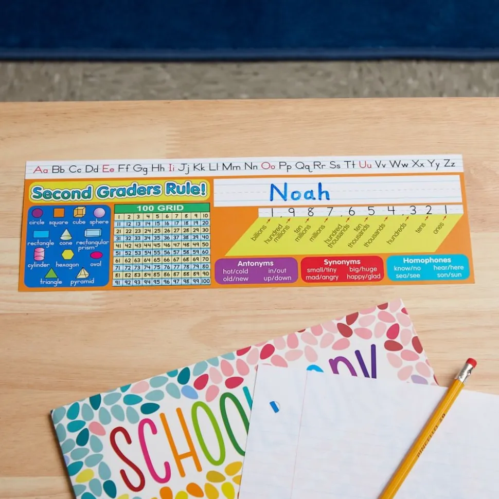 Zaner-Bloser Second Grade Two-Sided Cardstock Desktop Helpers™ with Testing Inserts - Set Of 12