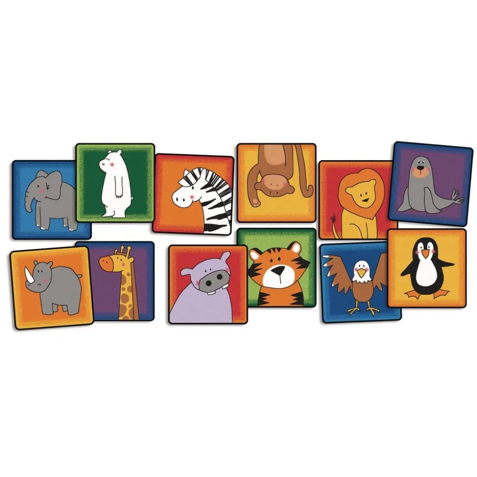 Zoo Animals Seating Squares - Set of 12 Kids Value PLUS